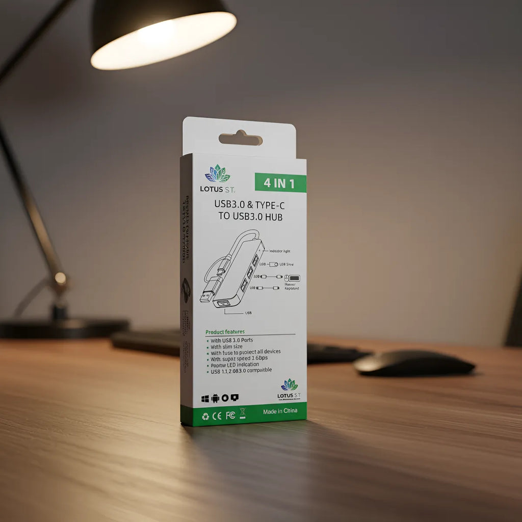 Hub Usb 3.0 4 Puertos En 1 Con Usb