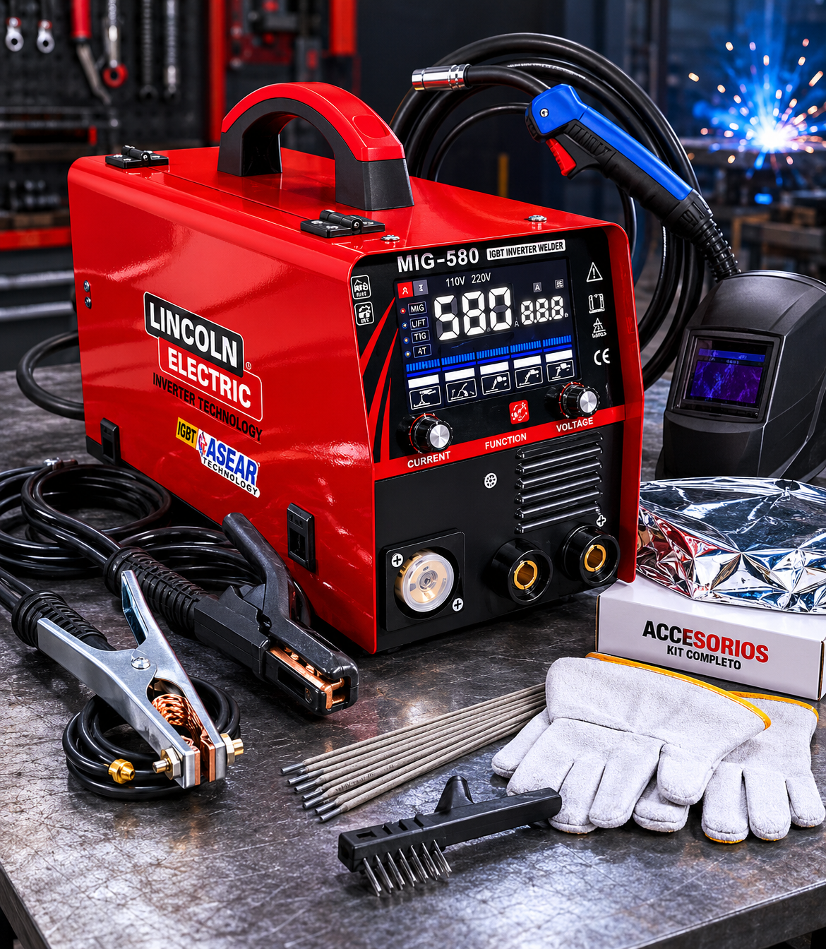 Equipo de Soldadura MIG MMA 580A Multiproceso Profesional