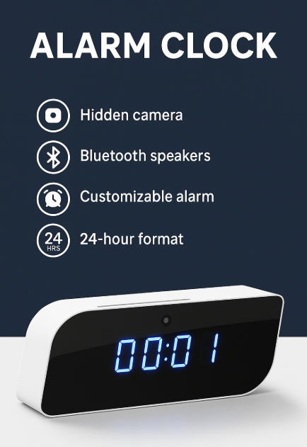 Reloj Espía WiFi HD con visión nocturna y detección de movimiento