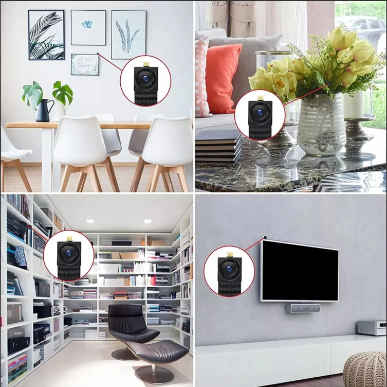 Cámara Espía Wifi Sensor Movimiento Vision Noct. 1080p 2k 4k - Negro