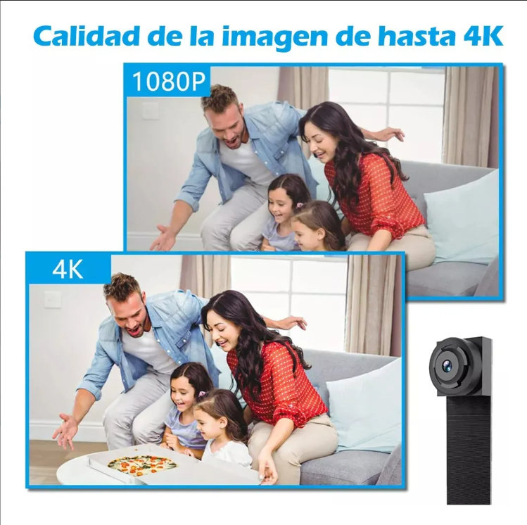 Cámara Espía Wifi Sensor Movimiento Vision Noct. 1080p 2k 4k - Negro