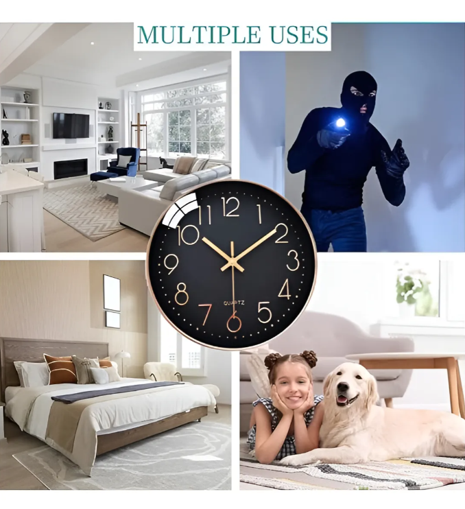 Cámara Espía Reloj De Pared Wifi Hd - Dorado Oscuro
