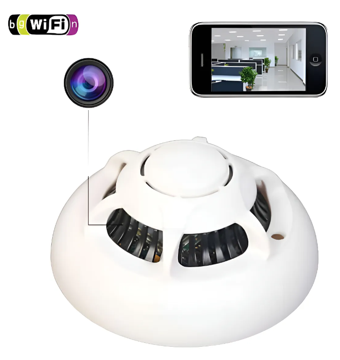 Cámara De Vigilancia Hd Wifi Dvr Detector De Humo - Blanco