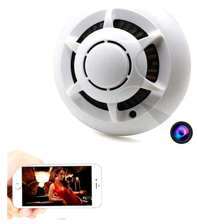 Cámara De Vigilancia Hd Wifi Dvr Detector De Humo - Blanco