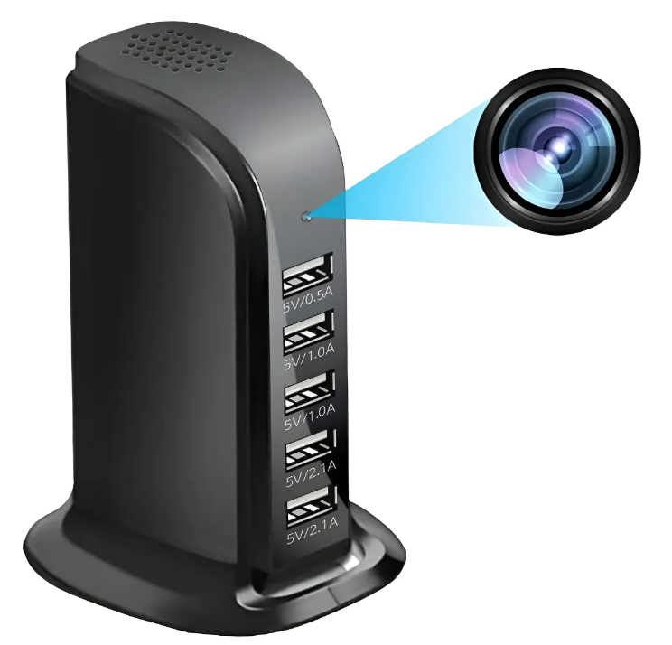 Cámara Espía Multipuerto 4k, Wifi - Negro