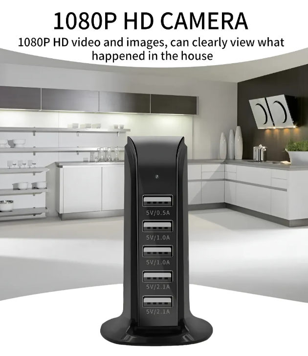 Cámara Espía Multipuerto 4k, Wifi - Negro