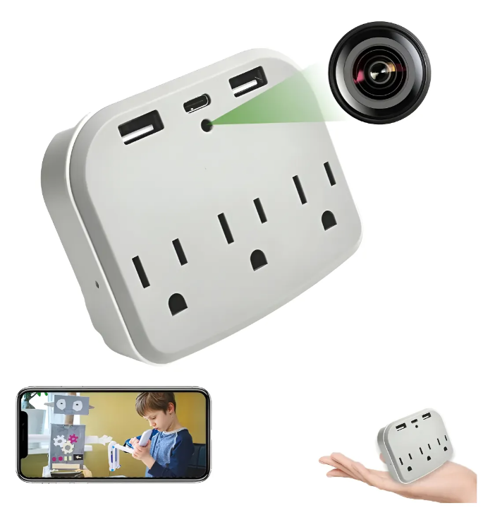 Cámara De Vigilancia Espía 4k, Wifi, Seguridad 24h - Blanco