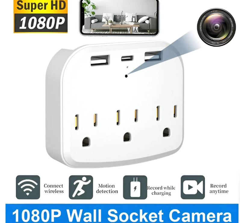 Cámara De Vigilancia Espía 4k, Wifi, Seguridad 24h - Blanco