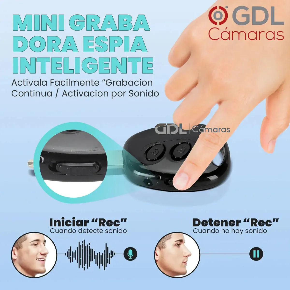 Grabadora De Voz Espía Portatil Llave De Carro
