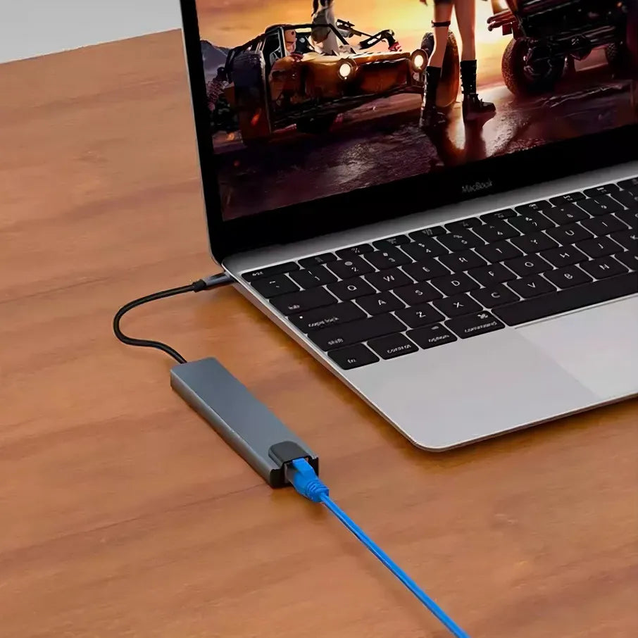 Adaptador Hub 8 En 1 Hdmi, Usb 3.0, Tipo C, Rj45 100 Mbps.