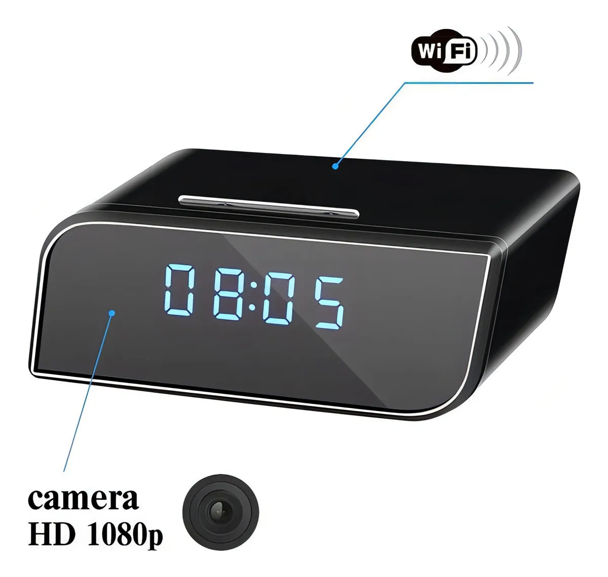 Reloj Espía WiFi HD con visión nocturna y detección de movimiento
