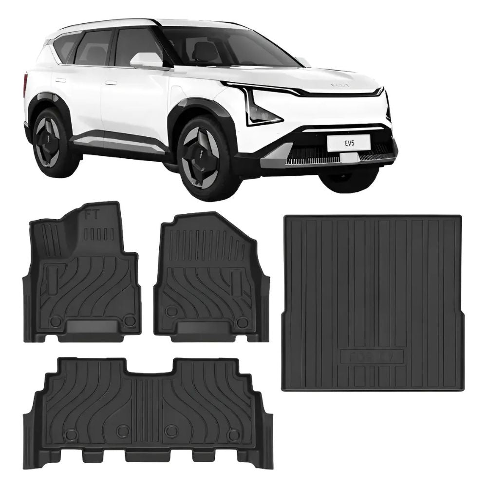 Tapetes TPE Termoformados 3.5 mm Kia EV5 2025 - 2026 + Baúl