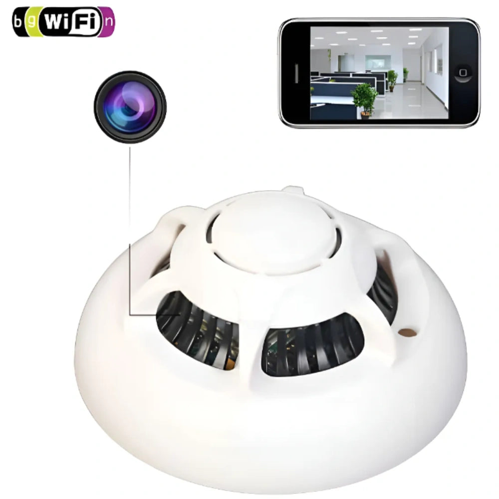 Cámara De Vigilancia Hd Wifi Dvr Detector De Humo - Blanco