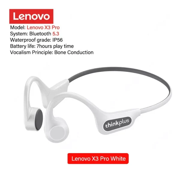 Audífonos de Conducción Ósea Lenovo X3 Pro - blancos - Image 2